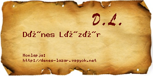 Dénes Lázár névjegykártya